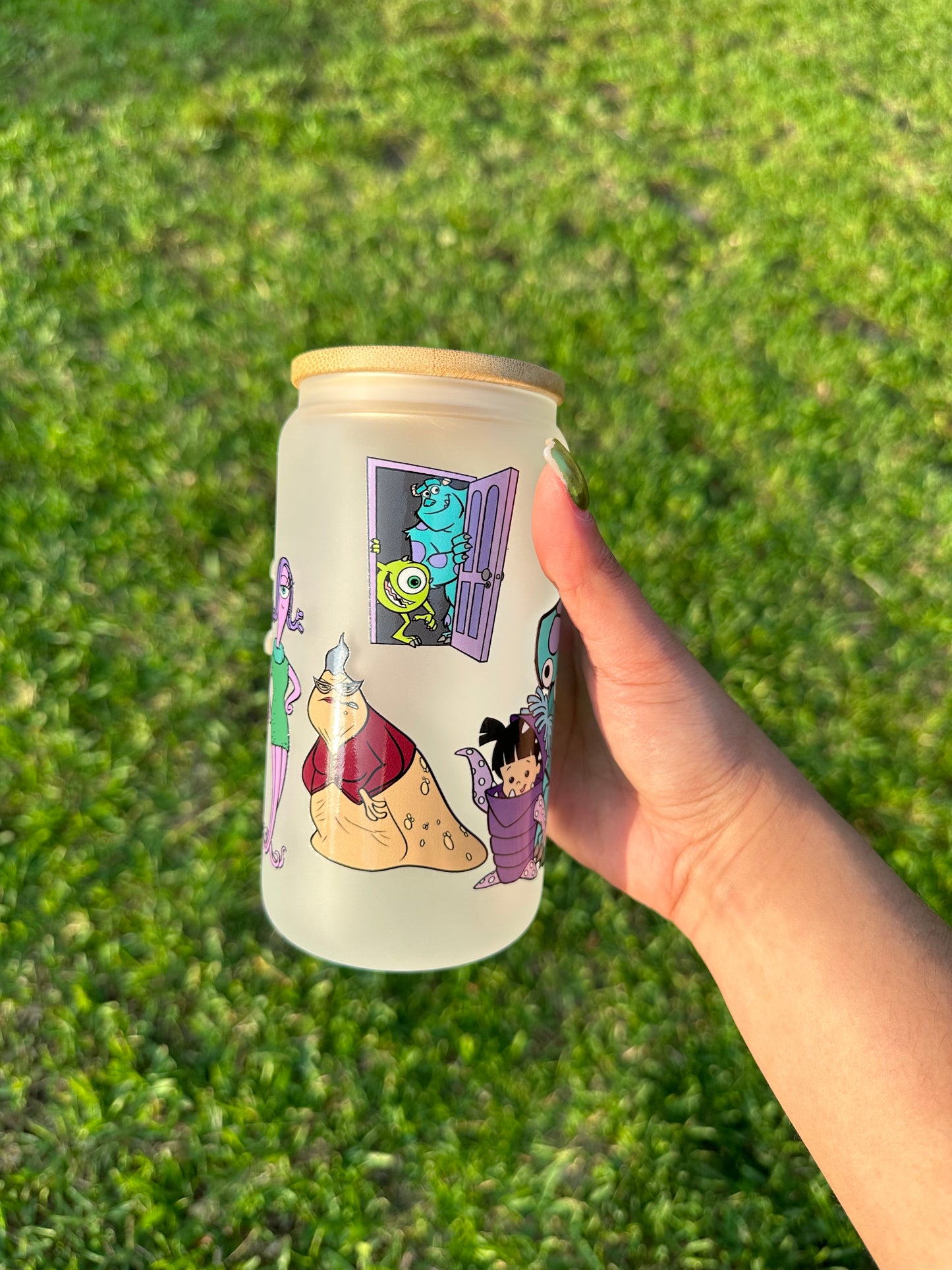 Monsters Inc Frosted Glass Cup