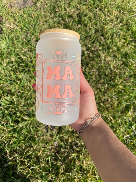 Mama Peach Glass Cup
